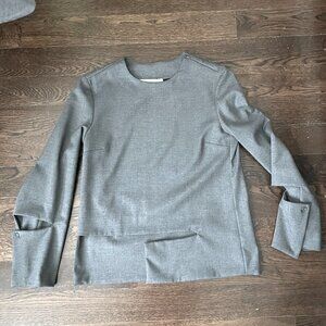 Liviana Conti Gray Avant Garde Top Blouse Deconstructed Italy-Sz.Small